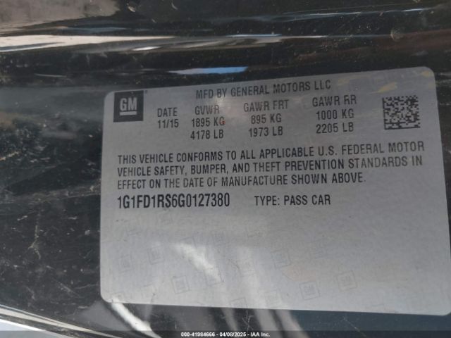 1G1FD1RS6G0127380 Chevrolet Camaro 2lt