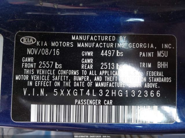 5XXGT4L32HG132366 KIA Optima Lx
