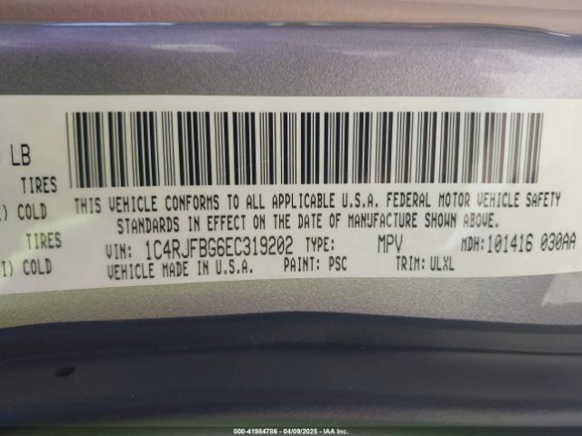 1C4RJFBG6EC319202 Jeep Grand Cherokee Limited