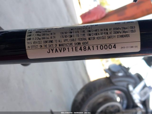 2008 YAMAHA XVS1100 JYAVP11E48A110004 Photo 8
