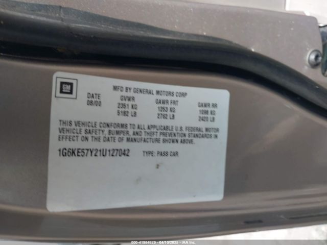 2001 CADILLAC DEVILLE 1G6KE57Y21U127042 Photo 8