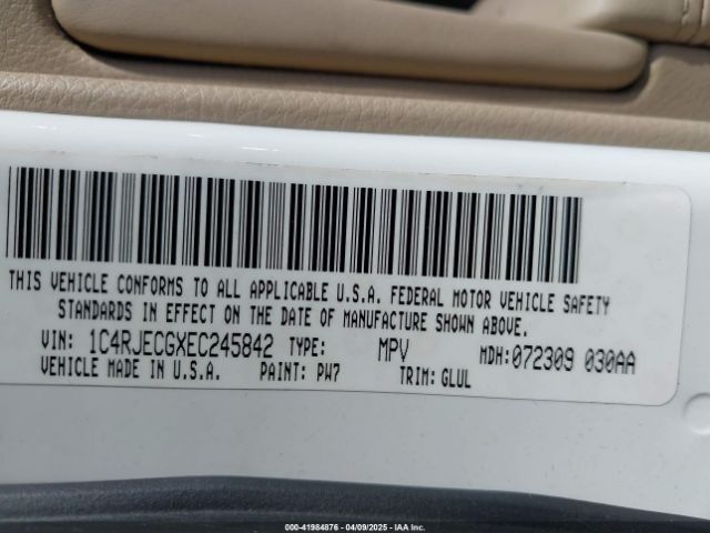 1C4RJECGXEC245842 Jeep Grand Cherokee Overland