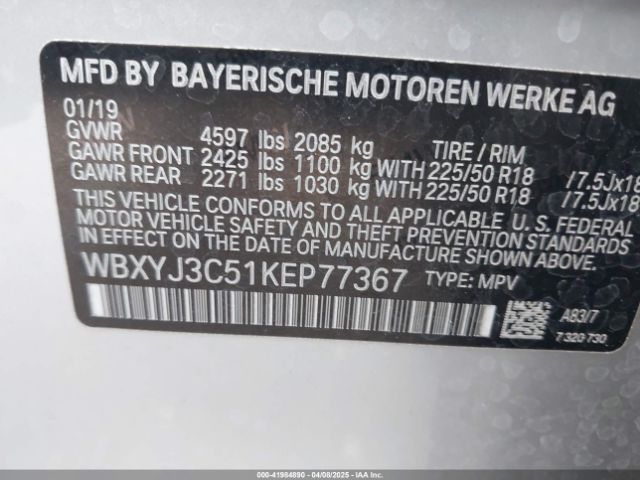 WBXYJ3C51KEP77367 BMW X2 Sdrive28i
