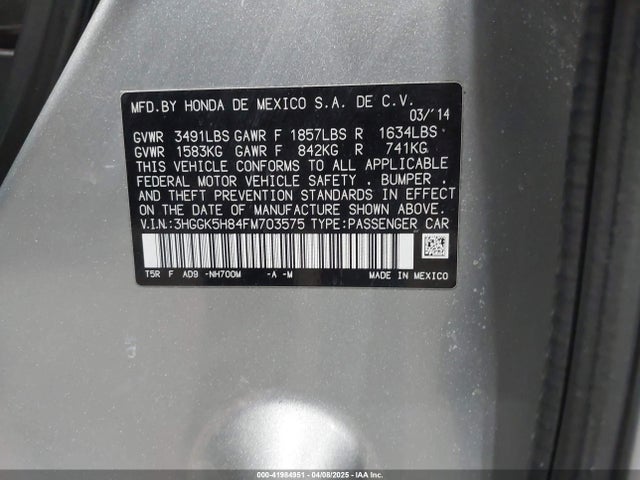3HGGK5H84FM703575 Honda Fit Ex/ex-l