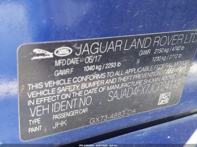 SAJAD4FX7JCP24113 Jaguar Xe 25t Premium