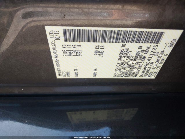 1N4AA6AP8GC411225 Nissan Maxima 3.5 Platinum/3.5 S/3.5 Sl/3.5 Sr/3.5 Sv