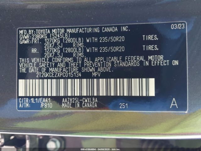 2T2GKCEZXPC015134 Lexus Nx 350h Premium