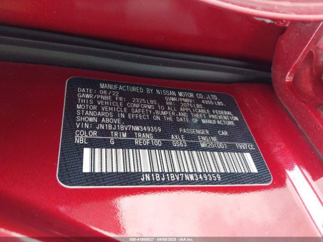 JN1BJ1BV7NW349359 Nissan Rogue Sport Sv Fwd Xtronic Cvt