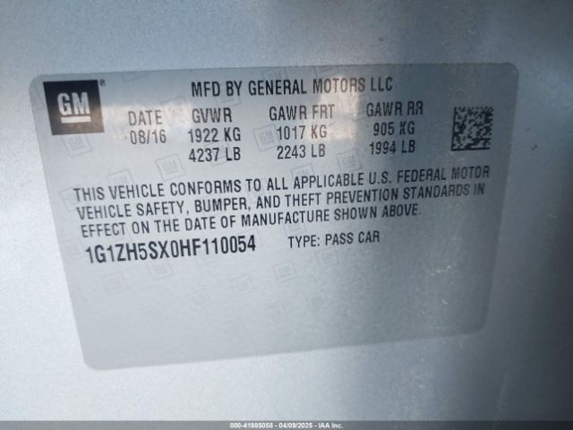 1G1ZH5SX0HF110054 Chevrolet Malibu Premier