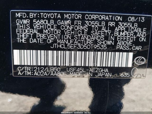 2013 LEXUS LS 460 JTHCL5EF3D5019535 Photo 8
