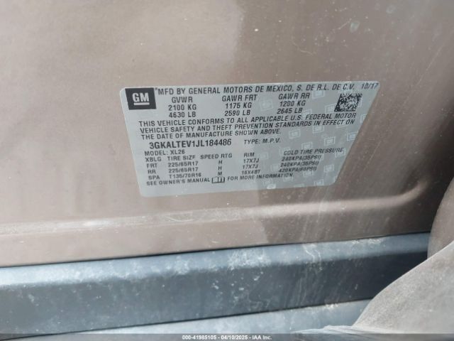 3GKALTEV1JL184486 GMC Terrain Sle