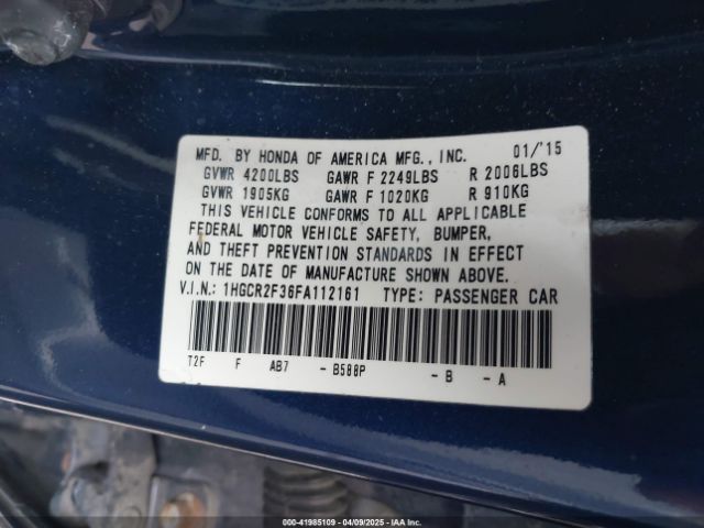 1HGCR2F36FA112161 Honda ACCORD LX