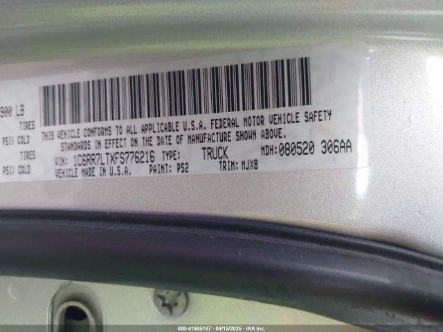 1C6RR7LTXFS776216 RAM 1500