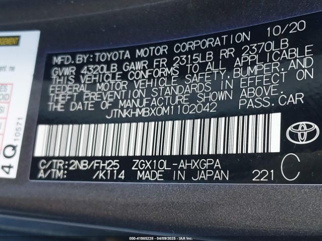 JTNKHMBX0M1102042 Toyota C-hr Nightshade Edition