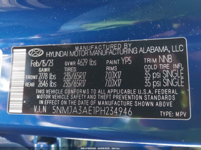 2023 HYUNDAI TUCSON 5NMJA3AE1PH234946 Photo 8