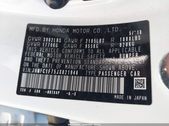 JHMFC1F75JX021946 Honda Civic Ex-l