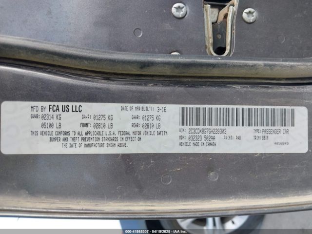 2C3CDXBG7GH228303 Dodge Charger Se