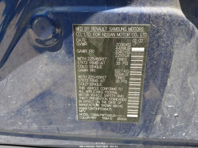 KNMAT2MT1HP558471 Nissan ROGUE S