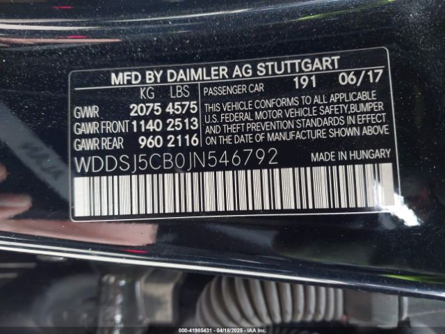 WDDSJ5CB0JN546792 Mercedes-Benz m133