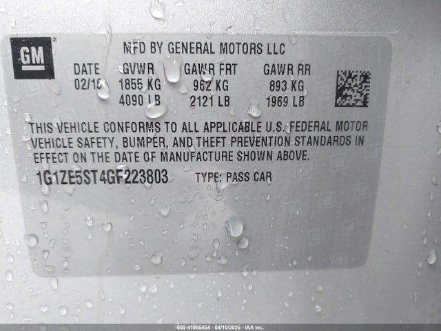 1G1ZE5ST4GF223803 Chevrolet MALIBU 1LT