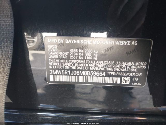 3MW5R1J08M8B59664 BMW 3 Series 330i