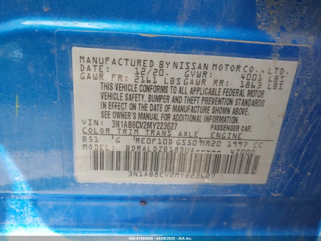3N1AB8CV2MY223627 Nissan Sentra Sv Xtronic Cvt