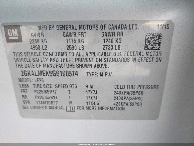 2GKALMEK5G6190574 GMC Terrain Sle-1