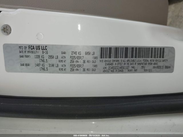 2C4RDGCG1HR561127 Dodge Grand Caravan Sxt