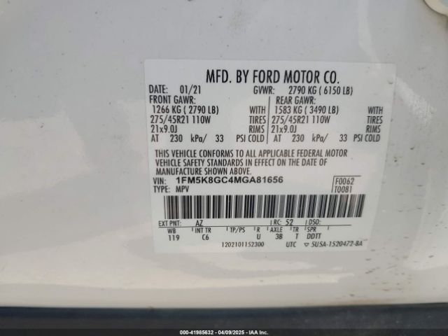 1FM5K8GC4MGA81656 Ford Explorer St