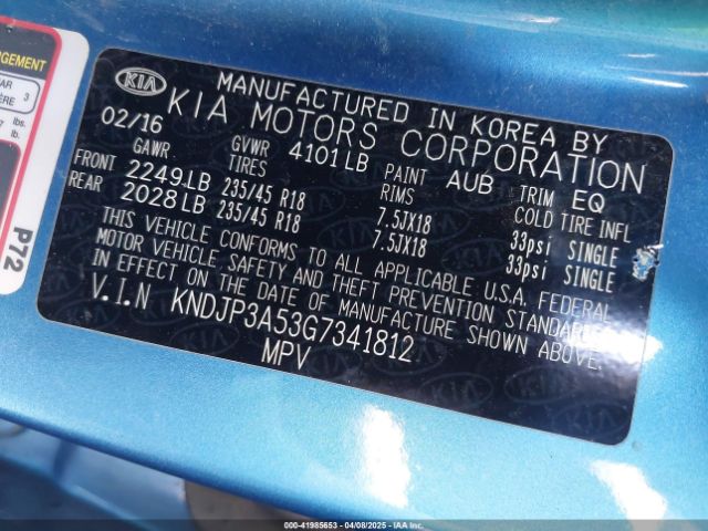 KNDJP3A53G7341812 KIA SOUL +