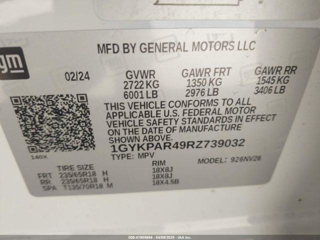 2024 CADILLAC XT6 1GYKPAR49RZ739032 Photo 8