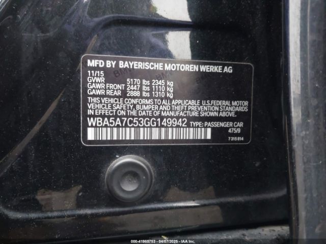 WBA5A7C53GG149942 BMW 528i Xdrive