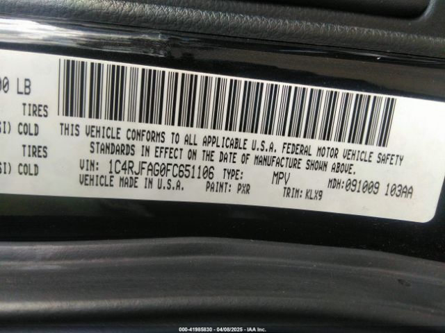 1C4RJFAG0FC651106 Jeep Grand Cherokee Altitude