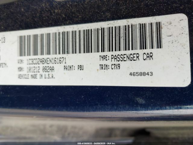 1C3CDZABXEN161671 Dodge AVENGER SE
