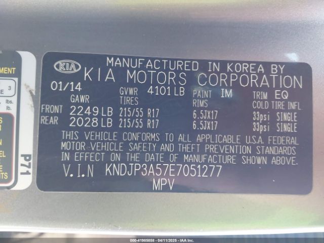KNDJP3A57E7051277 KIA SOUL +