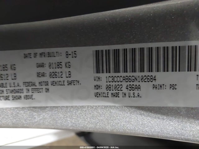 1C3CCCAB6GN102684 Chrysler 200 Limited