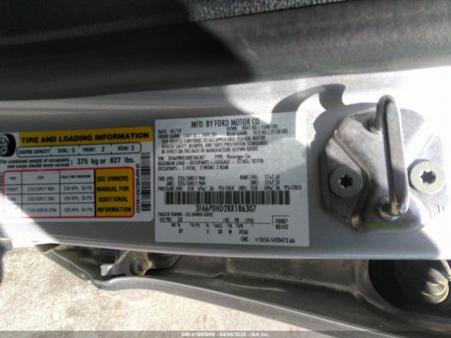 3FA6P0HD2KR186307 Ford FUSION SE