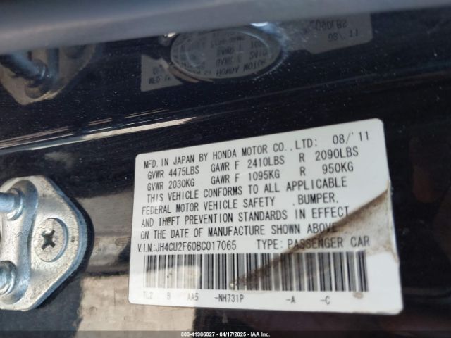 2011 ACURA TSX JH4CU2F60BC017065 Photo 8