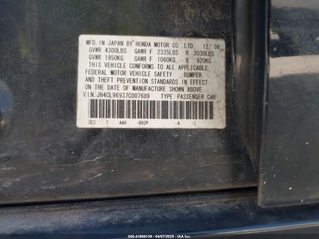 2007 ACURA TSX JH4CL96937C007689 Photo 8