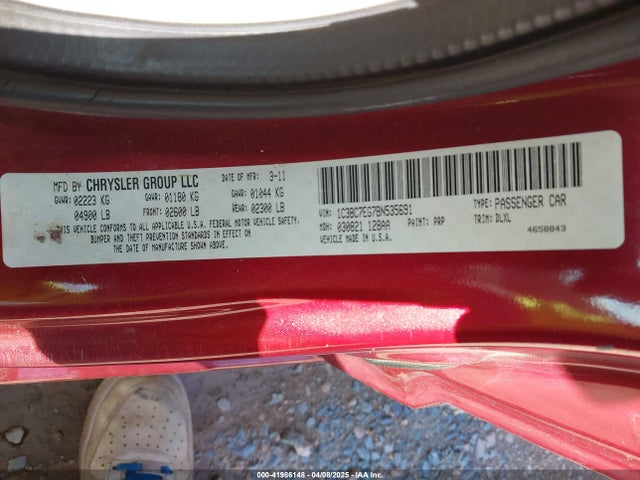 Aukcja sprzedaży 2011 Chrysler 200 Limited, vin: 1C3BC7EG7BN535691, numer aukcji: 41986148