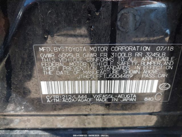 2018 LEXUS LS 500 JTHC5LFF1J5004489 Photo 8