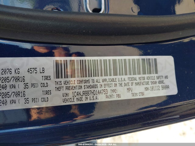 1C4NJRBB7HD144753 Jeep Patriot Sport 4x4