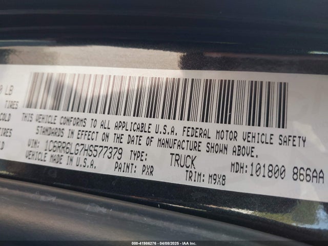 1C6RR6LG7HS577379 RAM 1500 Lone Star  4x2 5'7 Box