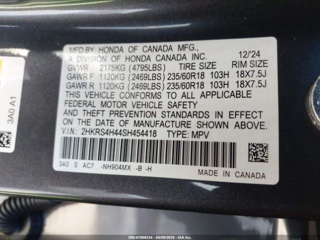 2025 HONDA CR-V 2HKRS4H44SH454418 Photo 8