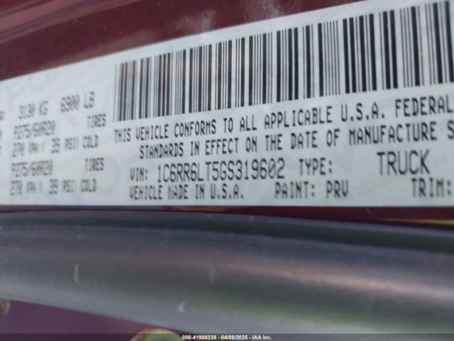 1C6RR6LT5GS319602 RAM 1500 Lone Star