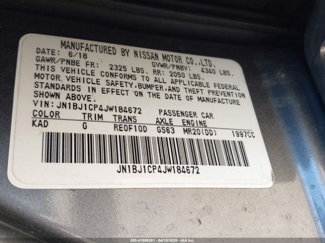 JN1BJ1CP4JW184672 Nissan Rogue Sport S