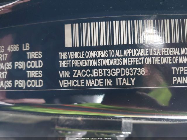 ZACCJBBT3GPD93736 Jeep Renegade Latitude