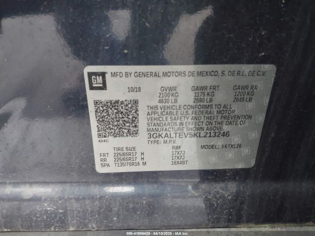 3GKALTEV5KL213246 GMC Terrain Sle