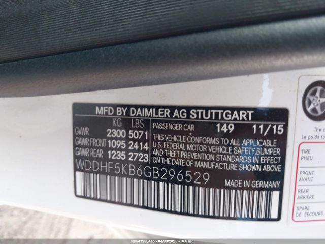 WDDHF5KB6GB296529 Mercedes-Benz E 350
