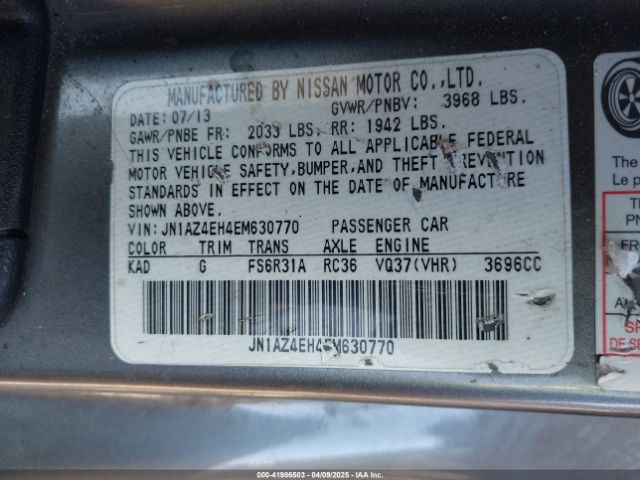 JN1AZ4EH4EM630770 Nissan 370Z